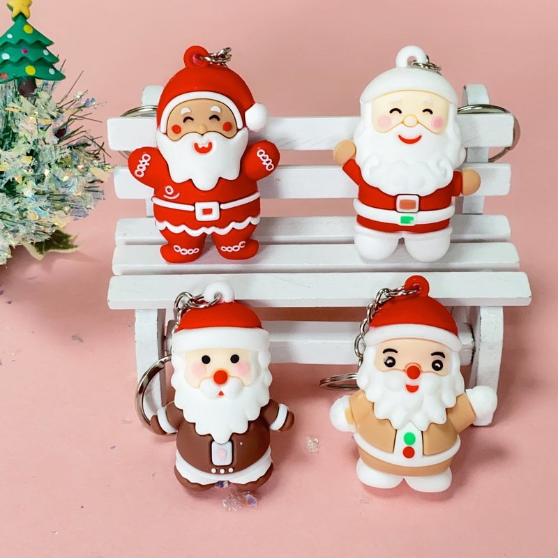 New Design Cartoon Christmas Gift Keychain Accessories Cute Christmas Doll Keychain Accessories Bag Car Key Pendant