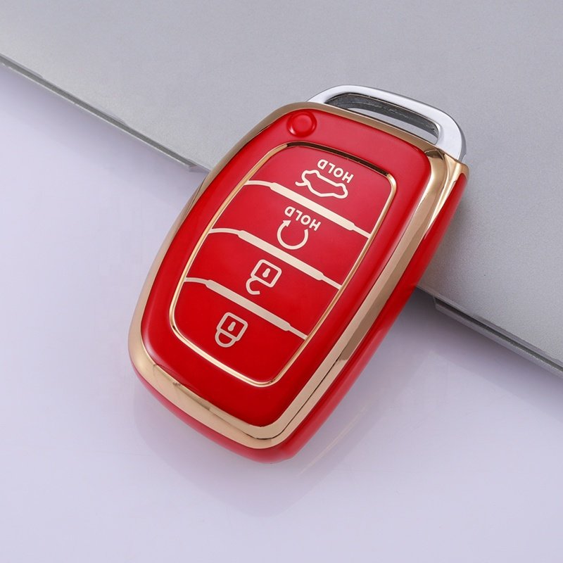 Gold Line TPU Key Fob Cover Fit for Hyundai Elantra Sonata Kia Forte Optima Spectra Protector car key case Accessories