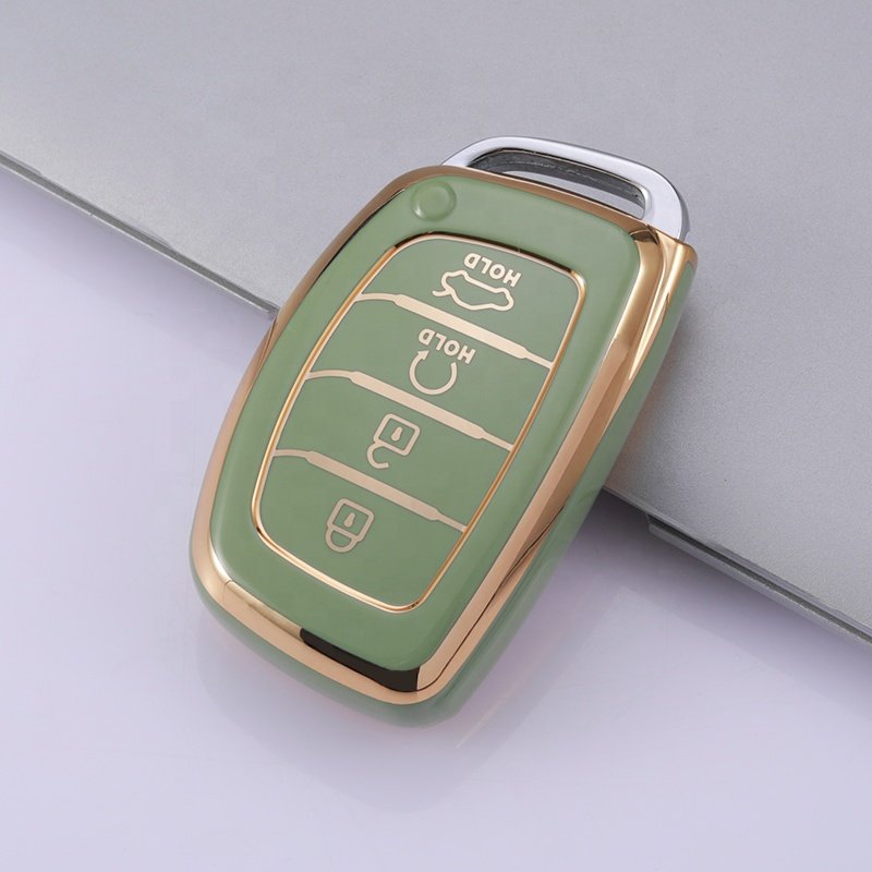 Gold Line TPU Key Fob Cover Fit for Hyundai Elantra Sonata Kia Forte Optima Spectra Protector car key case Accessories