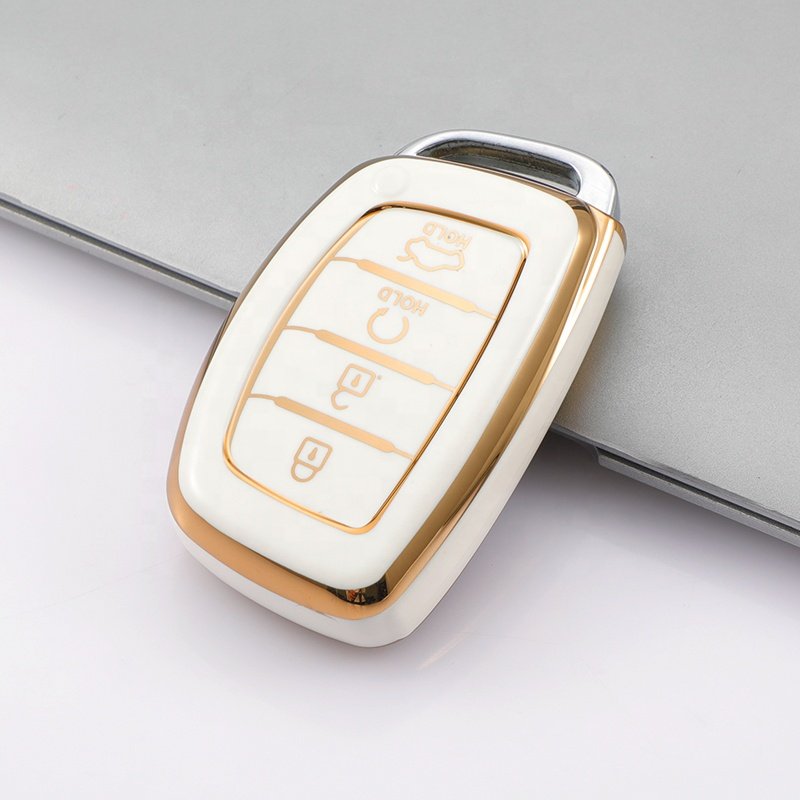 Gold Line TPU Key Fob Cover Fit for Hyundai Elantra Sonata Kia Forte Optima Spectra Protector car key case Accessories