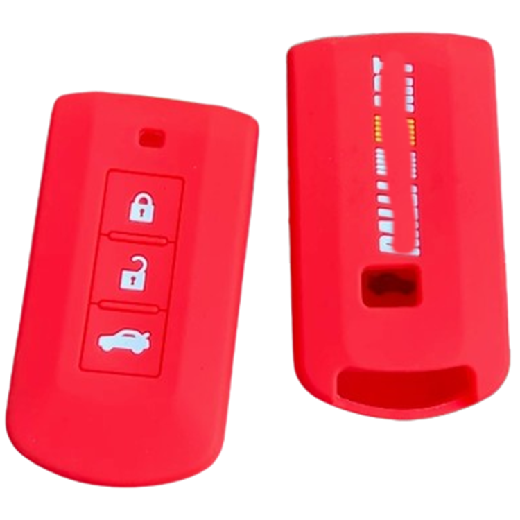 Silicone Car Key Case Cover Protector Holder Skin Bag Fob Pocket For MITSUBISHI Ralliart
