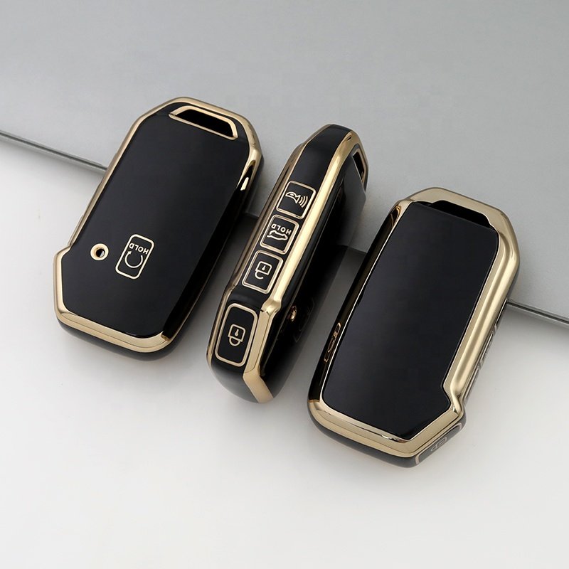 Gold Edge TPU Key Fob Cover Fit for Kia Optima Sorento Sportage Soul Forte Niro class car key case Accessories