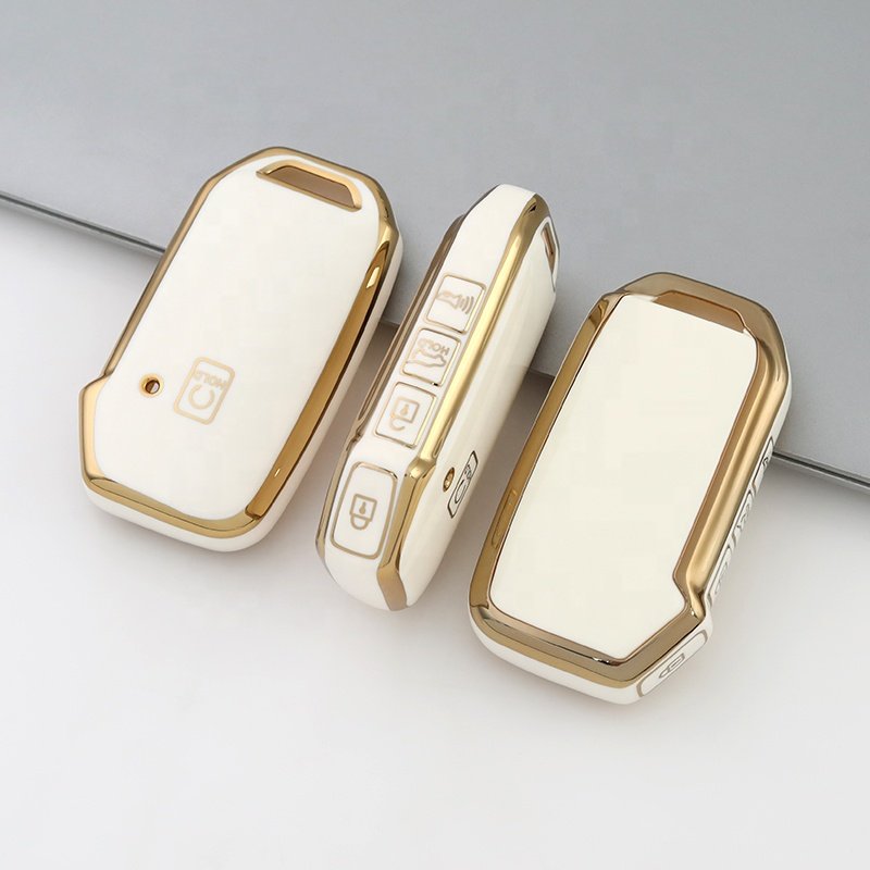 Gold Edge TPU Key Fob Cover Fit for Kia Optima Sorento Sportage Soul Forte Niro class car key case Accessories
