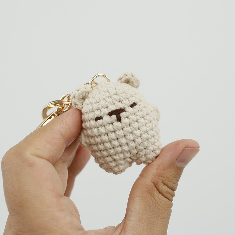 2024 Hot gift mini crochet bear keyring hanging car pendant keychain