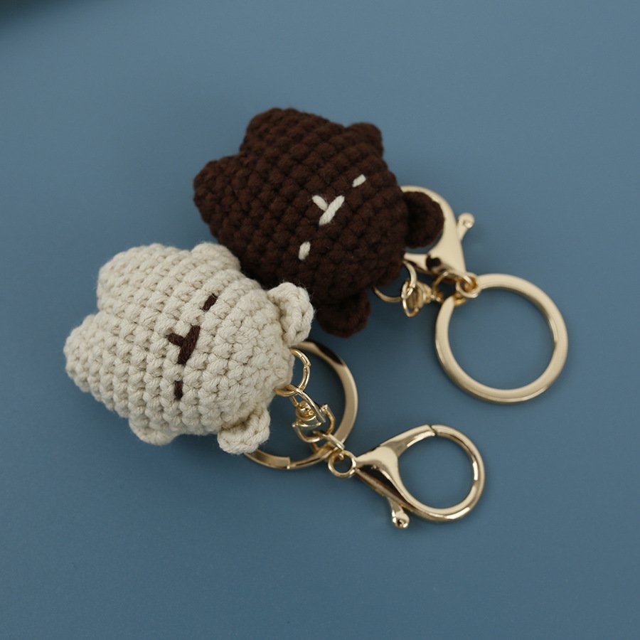 2024 Hot gift mini crochet bear keyring hanging car pendant keychain