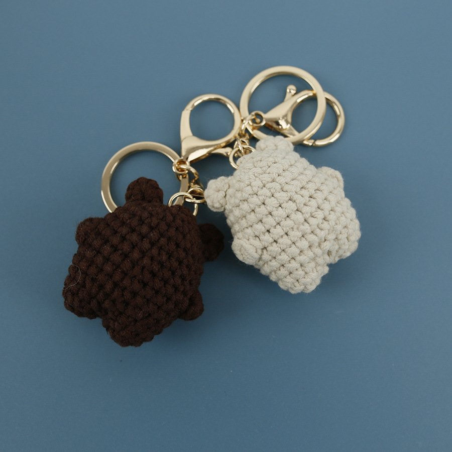 2024 Hot gift mini crochet bear keyring hanging car pendant keychain