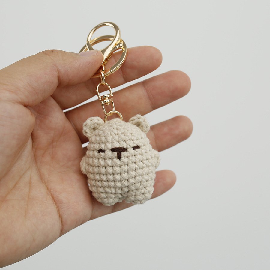 2024 Hot gift mini crochet bear keyring hanging car pendant keychain