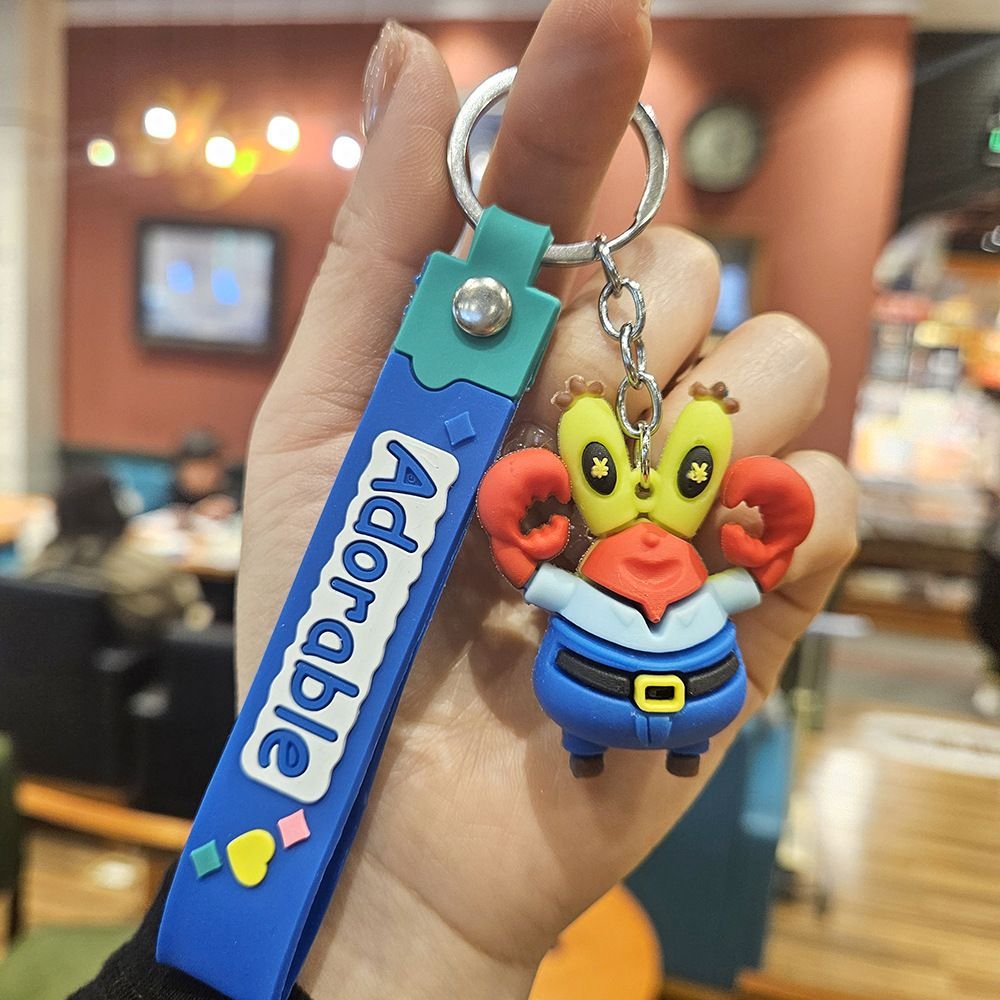 Promotional Custom Plastic PVC Cute 3D Mini Anime Cartoon Characters Keychain For Bag Car Key Chain Accessories