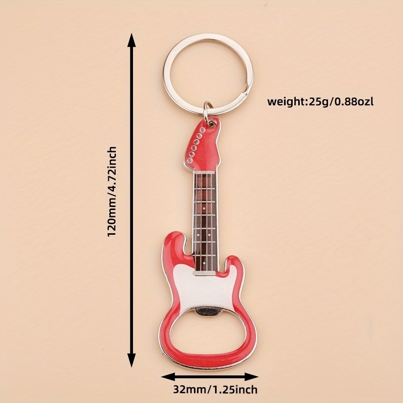Customized metal guitar shape keychain bottle opener key ring car keychain pendant