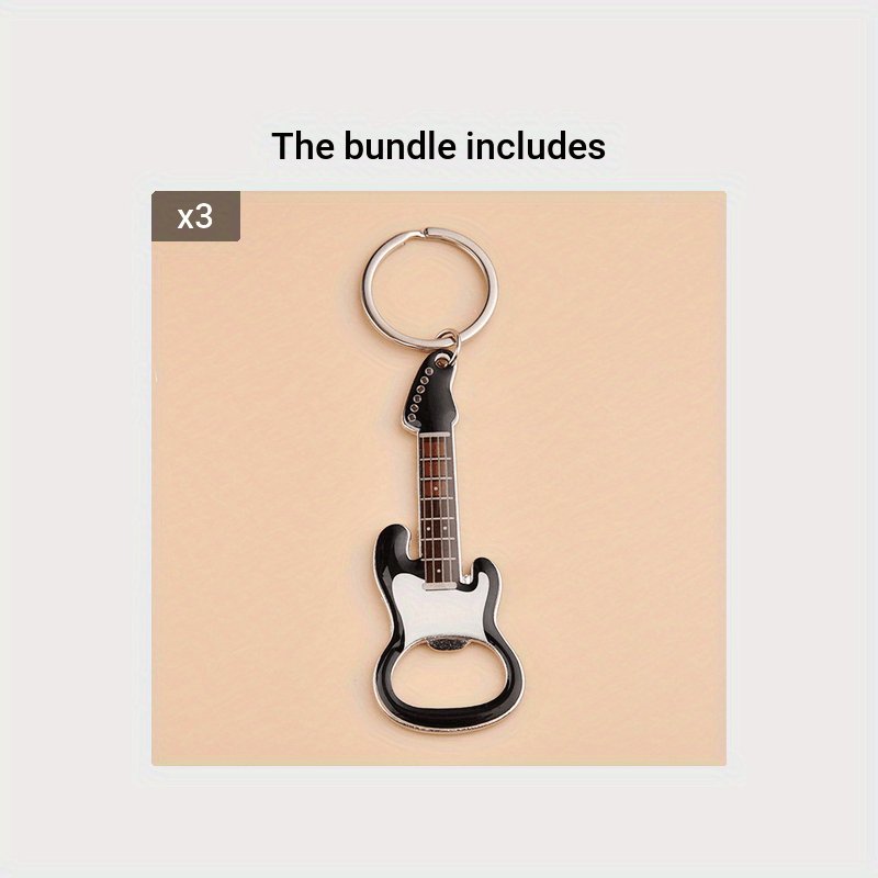 Customized metal guitar shape keychain bottle opener key ring car keychain pendant