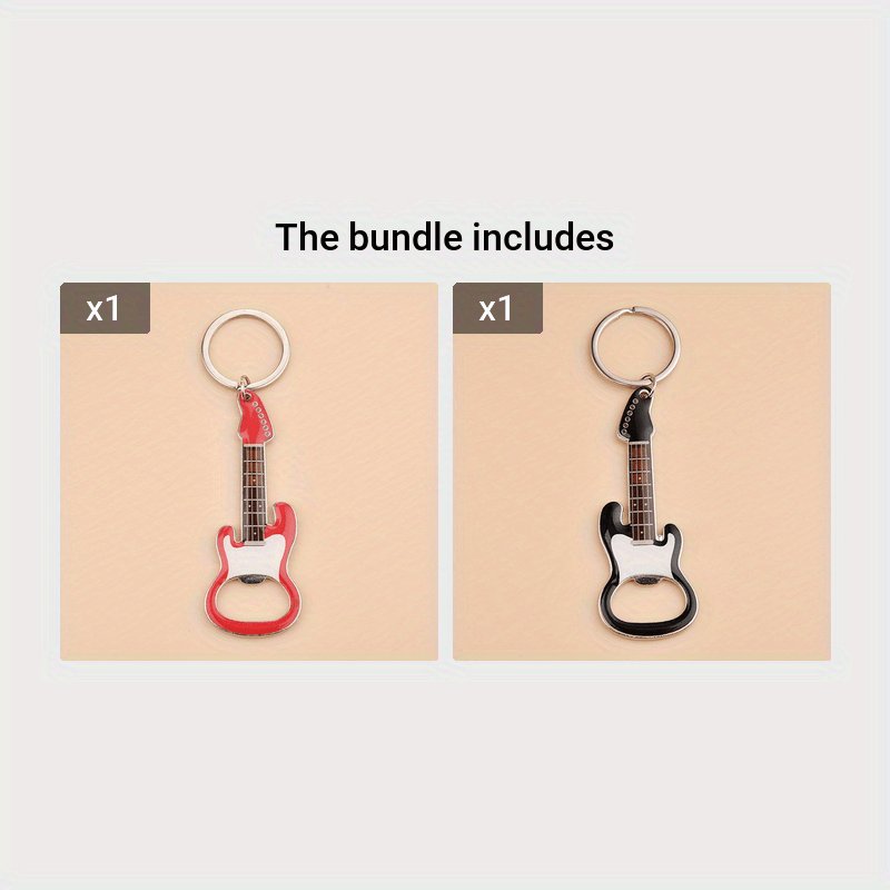 Customized metal guitar shape keychain bottle opener key ring car keychain pendant