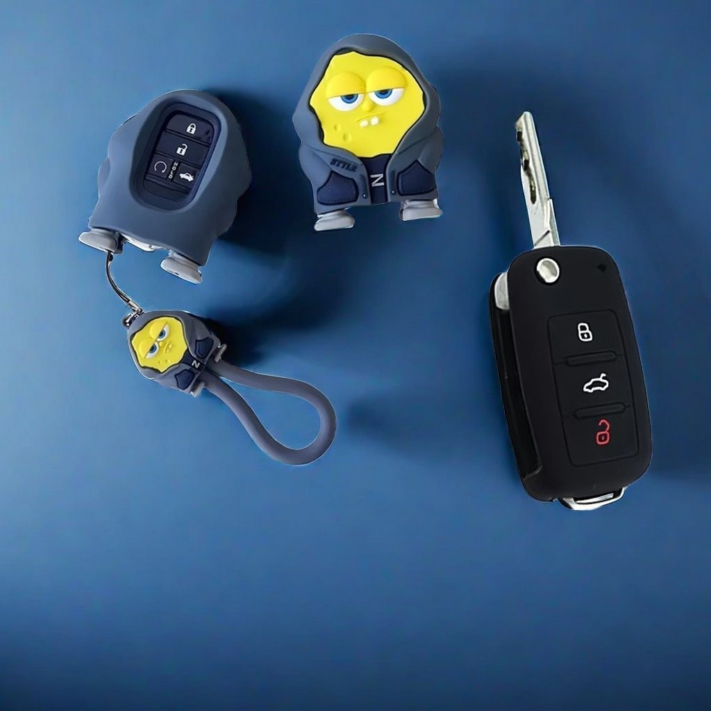 Customized car key protection case with cartoon anime design suitable for keys of various car models