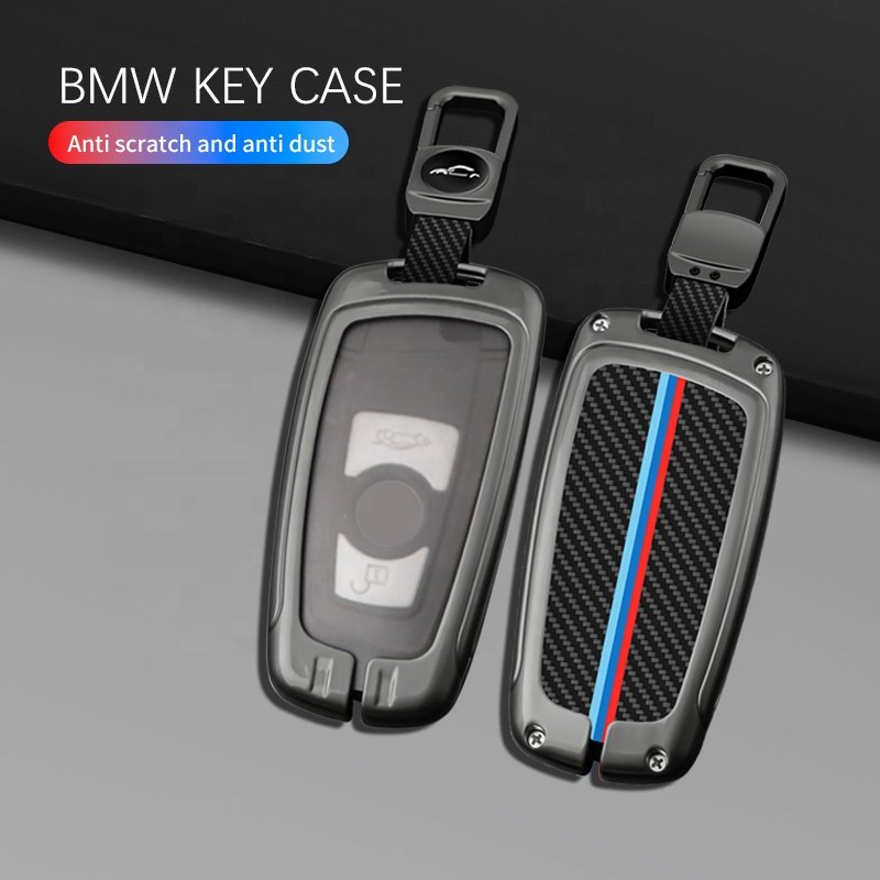 Case For BMW Carbon Leather BMWI3 Car Key Cover With Keychain