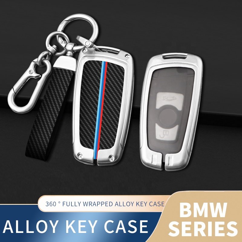 Case For BMW Carbon Leather BMWI3 Car Key Cover With Keychain