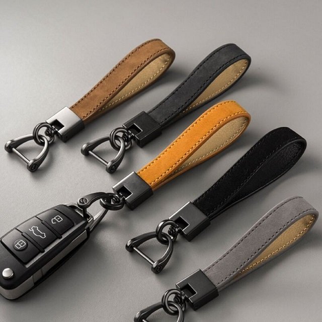 Colors Fashion Business Gift Leather Key Chain Men Women Car Key Strap Waist Wallet KeyChains Keyrings PU Leather Keychain