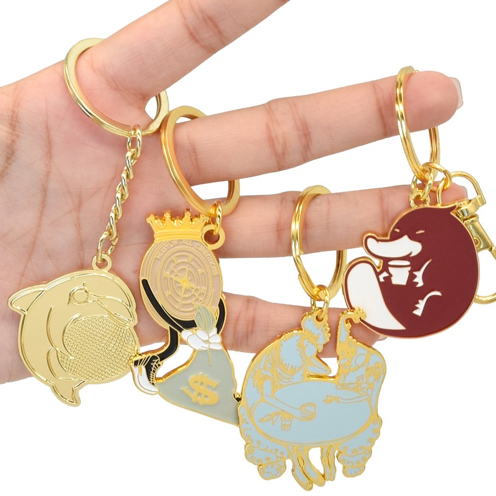 Manufacturer supply promotional keychain metal zinc alloy fancy cartoons cheap key chain ring car motel custom enamel keychains