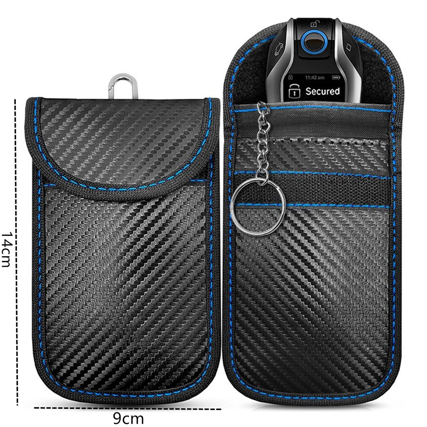 2024 New Carbon Fiber Car Key Accessories Signal Shielding Bag Anti-Theft and Anti-Scanning RFID Radio Frequency Keybag
