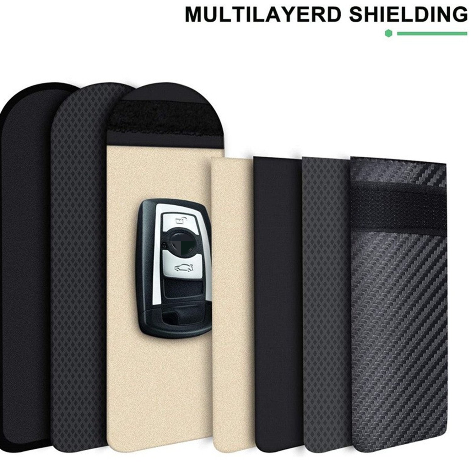 2024 New Carbon Fiber Car Key Accessories Signal Shielding Bag Anti-Theft and Anti-Scanning RFID Radio Frequency Keybag