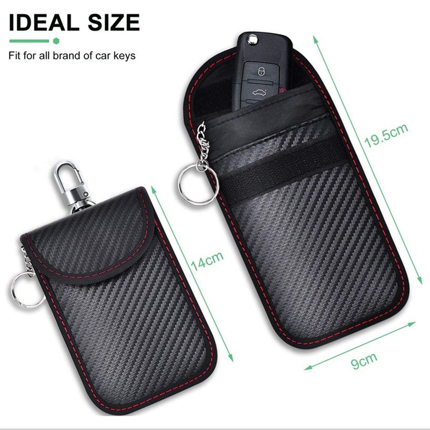 2024 New Carbon Fiber Car Key Accessories Signal Shielding Bag Anti-Theft and Anti-Scanning RFID Radio Frequency Keybag