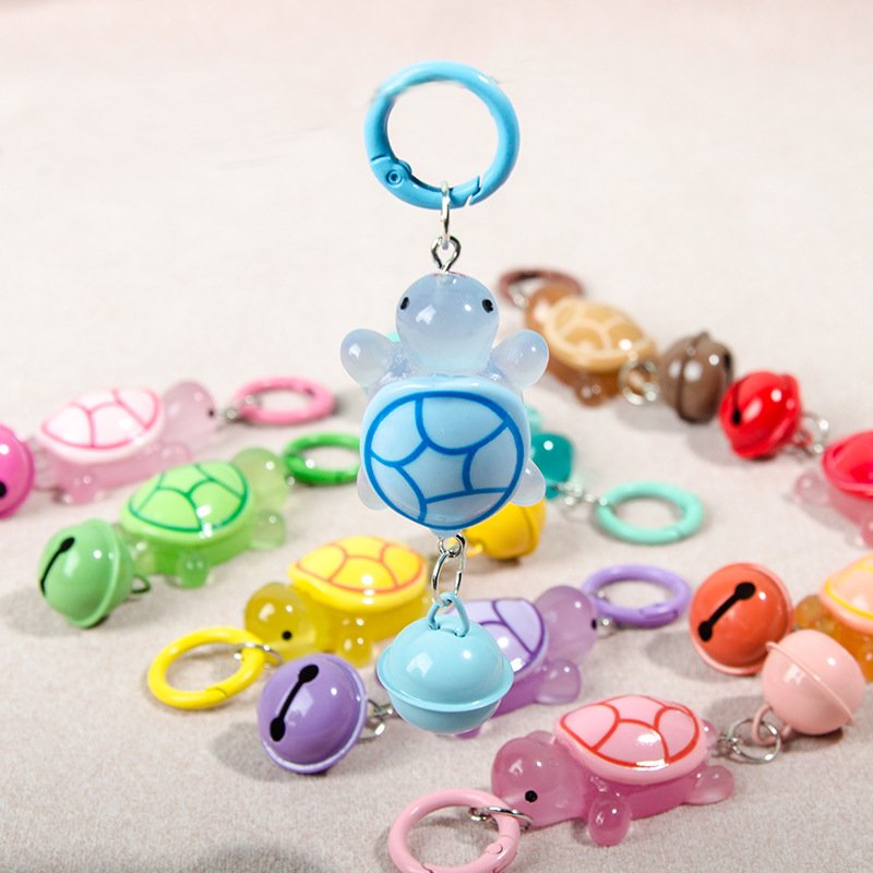 3D big colorful lucky charms glowing sea creatures ocean beach figurine resin turtles luminous keychain mini bag car keyring