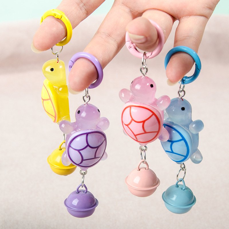 3D big colorful lucky charms glowing sea creatures ocean beach figurine resin turtles luminous keychain mini bag car keyring