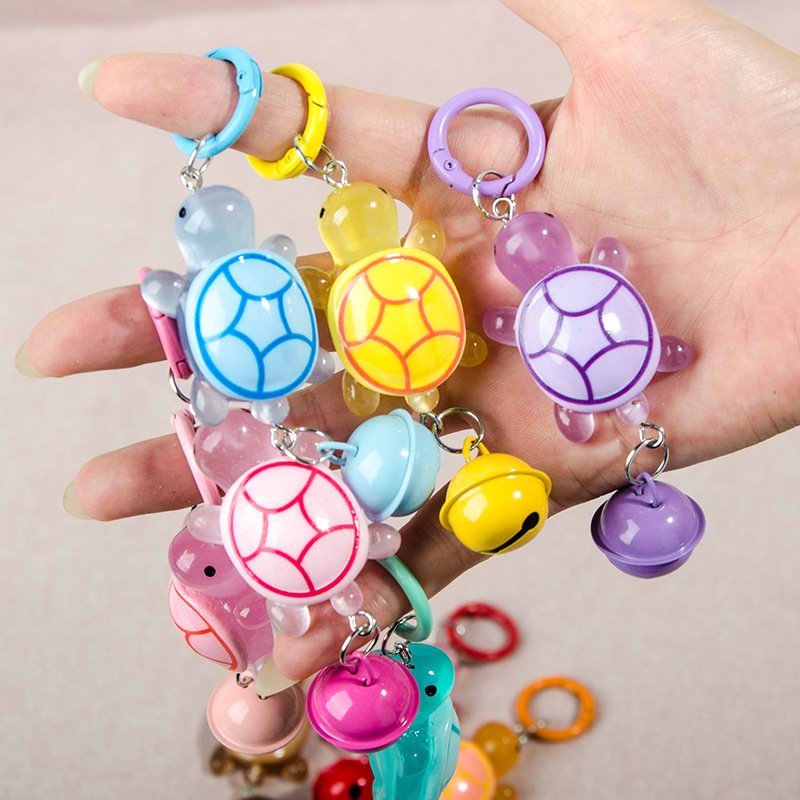 3D big colorful lucky charms glowing sea creatures ocean beach figurine resin turtles luminous keychain mini bag car keyring