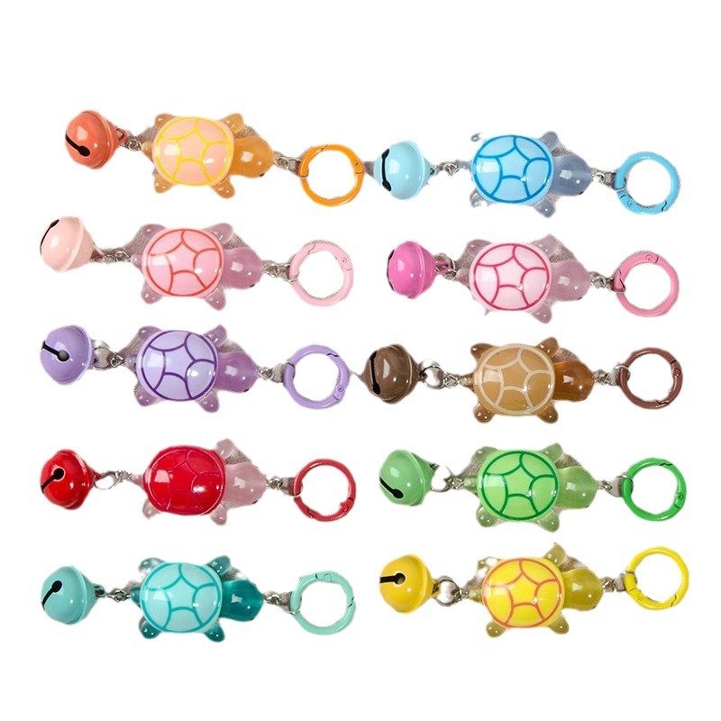 3D big colorful lucky charms glowing sea creatures ocean beach figurine resin turtles luminous keychain mini bag car keyring