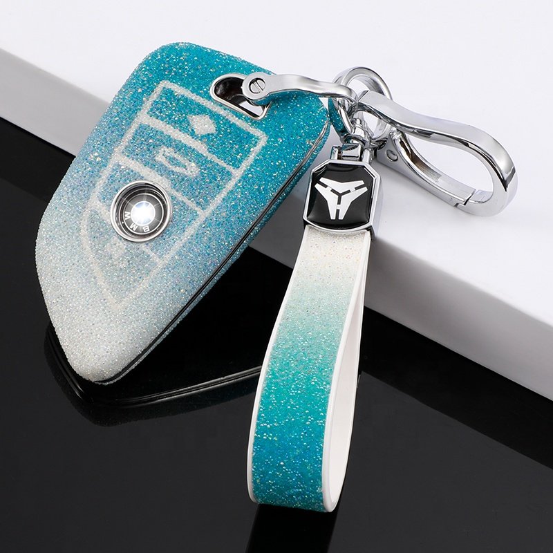 360 Degree Protection Car Key PC Car Key Case with Bling Keychain Accessories for BMW X1 X2 X3 X5 X6 Series 1 2 5 6 7 M5 M6