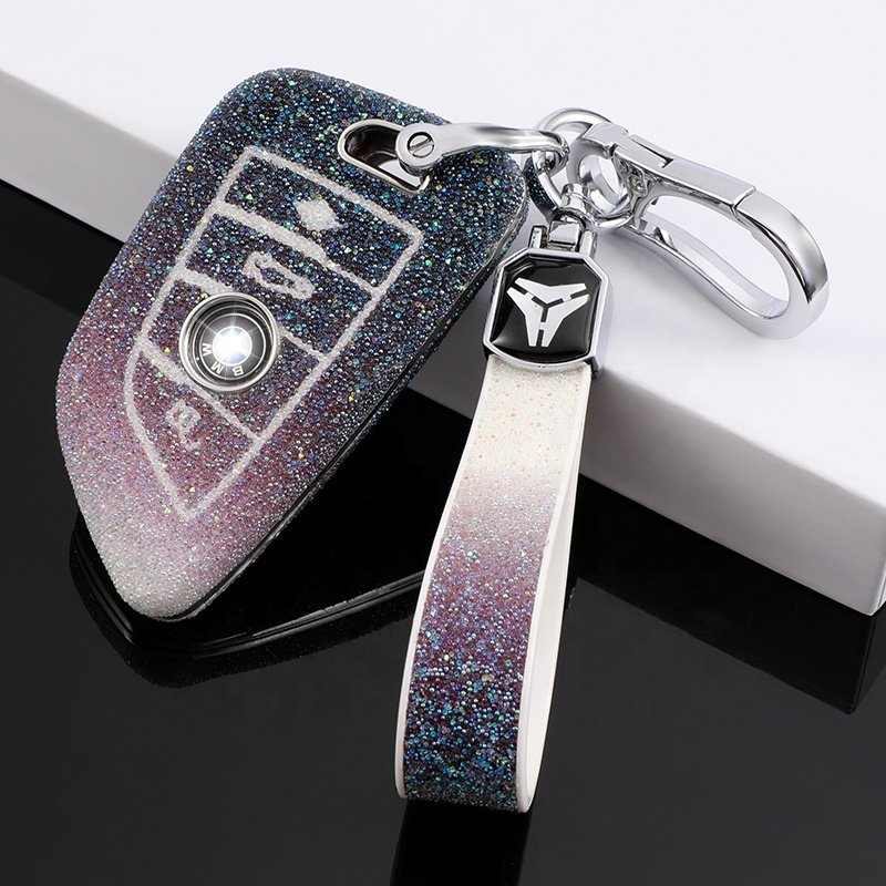 360 Degree Protection Car Key PC Car Key Case with Bling Keychain Accessories for BMW X1 X2 X3 X5 X6 Series 1 2 5 6 7 M5 M6