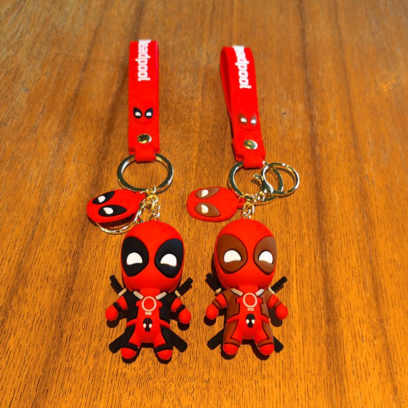 3D Cool Cartoon Dead Pool Keychain Marvell Doll Pendant Boy Gift Key Chain Wholesale Car Key Backpack Decoration Keychains