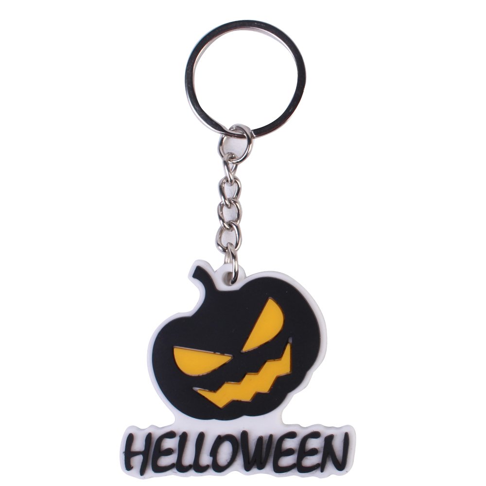 2024 Wholesale 2D PVC Custom Creative New Arrival Key Chains Halloween Festival Pumpkin Key Chains Gifts for Kid Trick or Treat