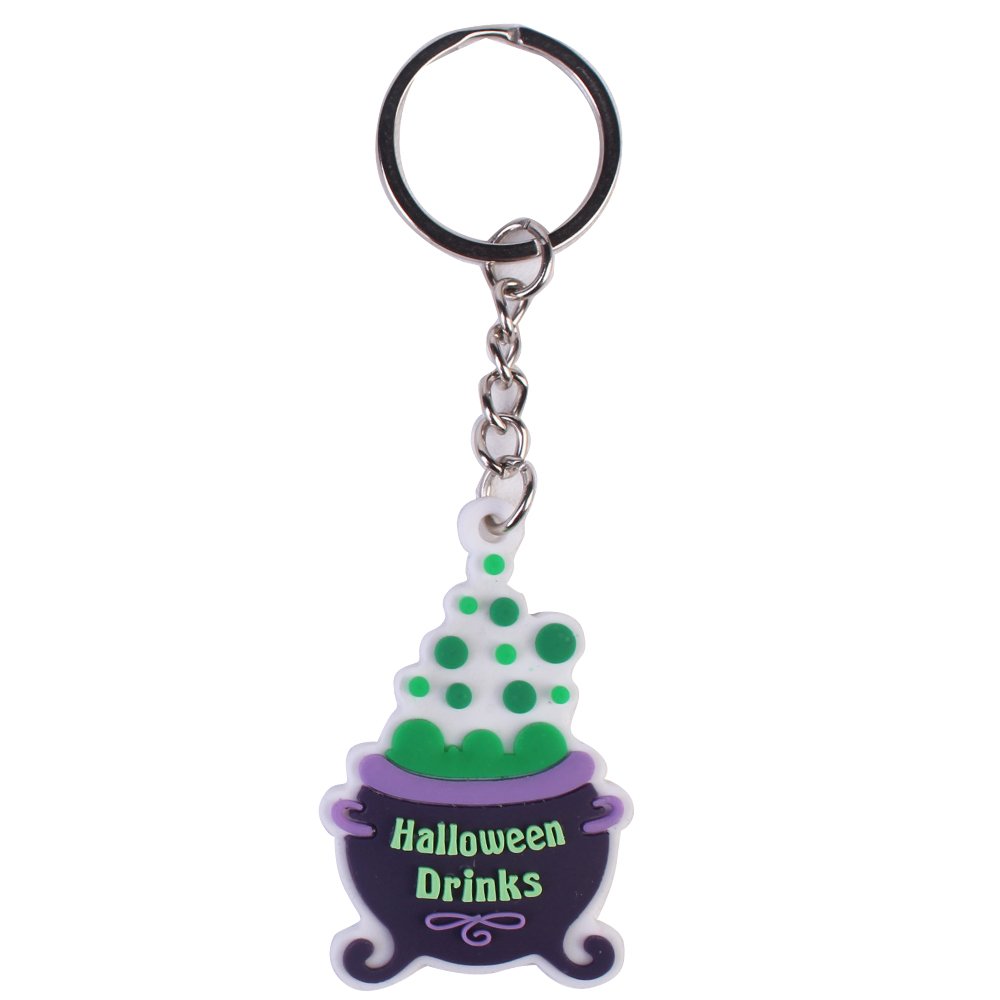 2024 Wholesale 2D PVC Custom Creative New Arrival Key Chains Halloween Festival Pumpkin Key Chains Gifts for Kid Trick or Treat