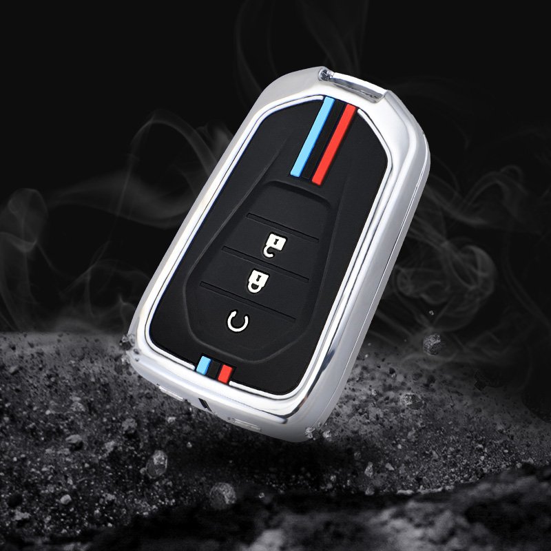 Metal Car Key Accessories Zinc Alloy+Silicone Car Key Cover Case Remote Key Fob Shell Suitable for Isuzu
