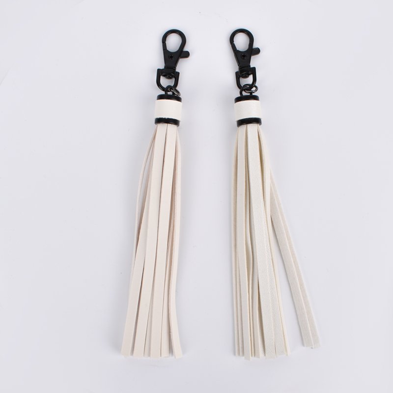 Popular DIY Bag Accessories 19CM PU Tassel Pendant Leather Tassel Keychain with Lobster