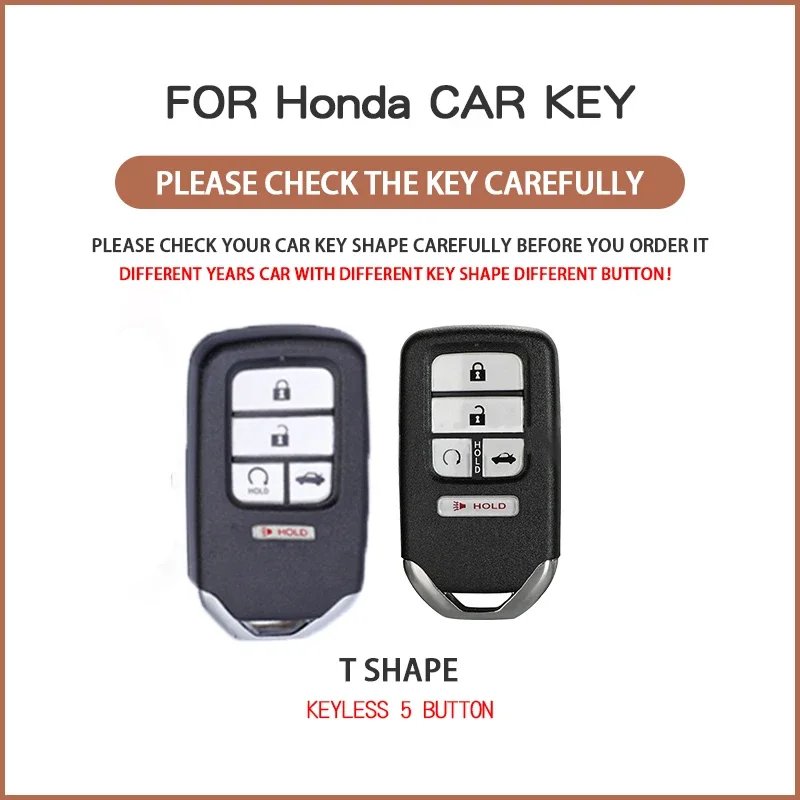 5 Buttons Soft TPU Car Key Cover Shell Case for Civic CRV HRV Accord Pilot Fit Freed Vezel Odyssey 2018-2022 Accessories
