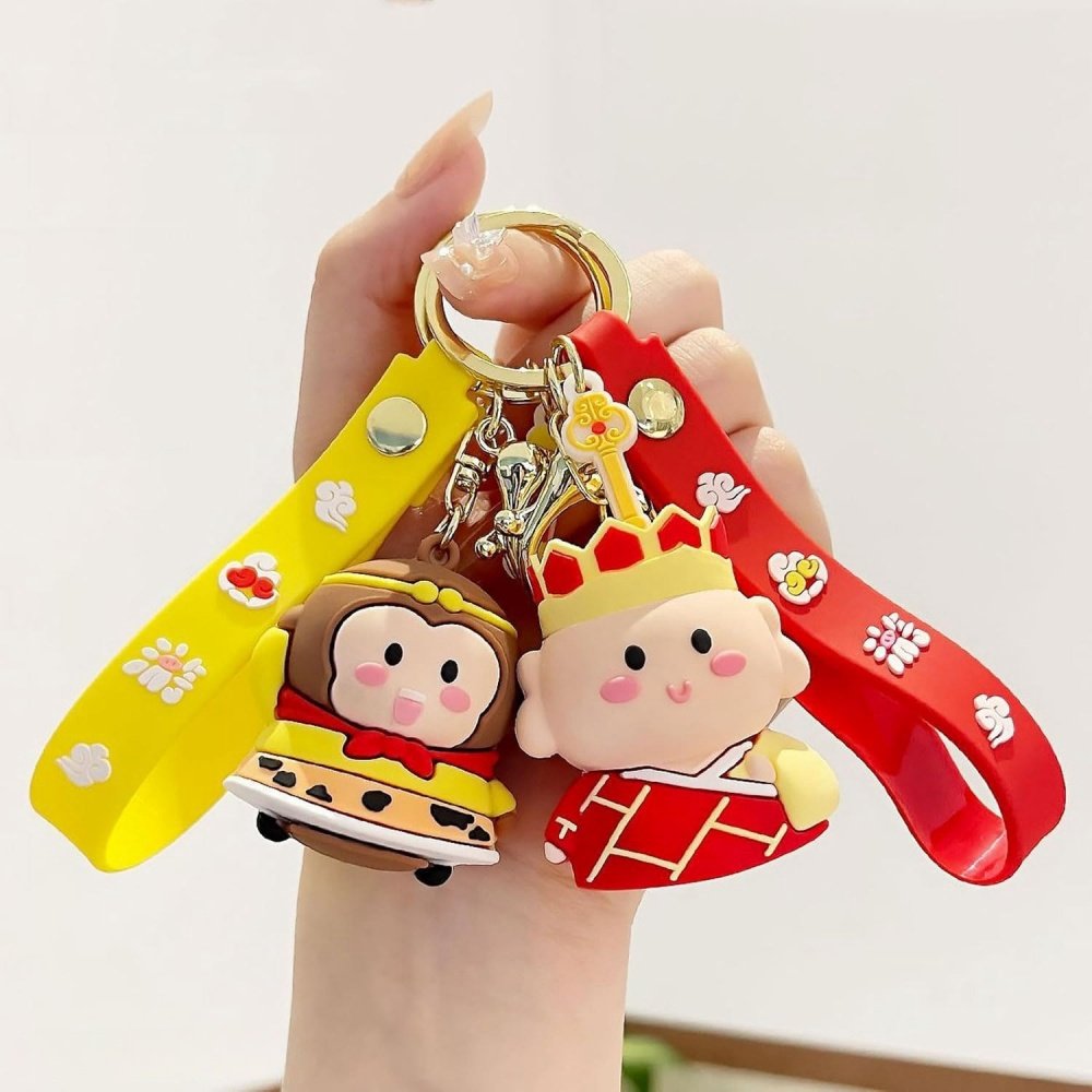 Wholesale Cartoon Wu Kong Pvc Cute Keychain Bag Pendant Wu Kong Cute Keychains For Car Keys Soft Pvc Keychain