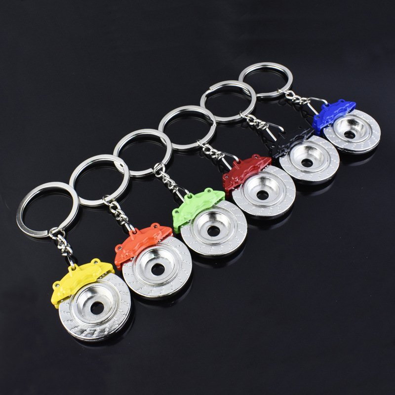 2022 Customized LOGO Creative Gift Metal Turbocharger Gear Wheel Brake Disc Shock Absorber Auto Parts Keychain