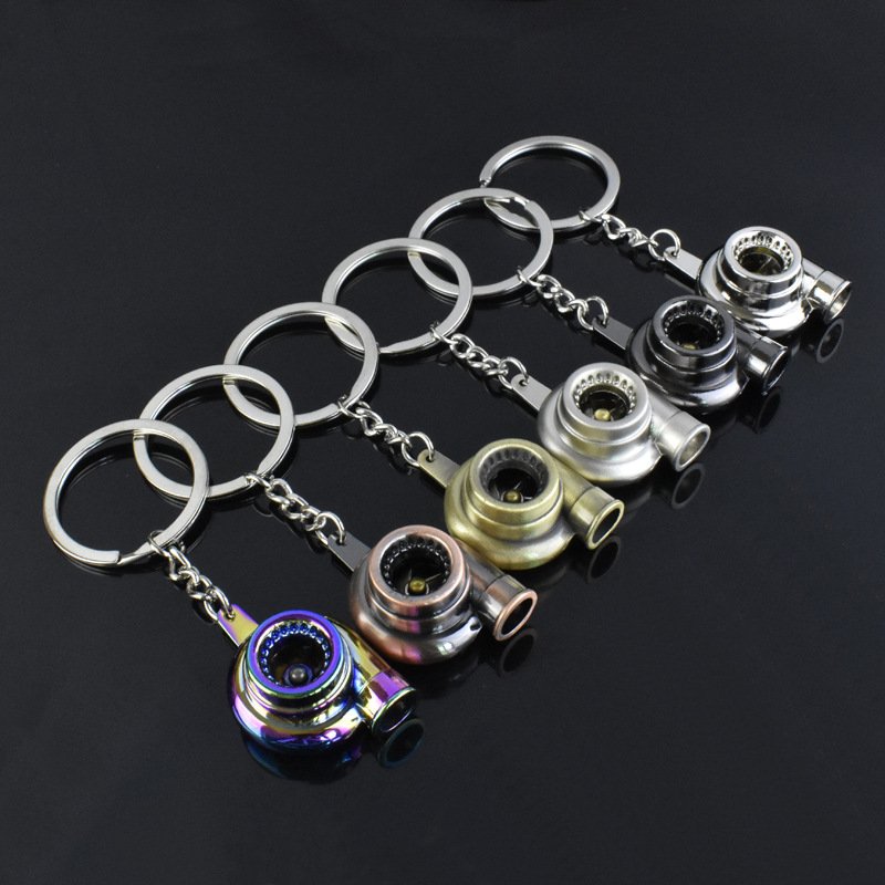 2022 Customized LOGO Creative Gift Metal Turbocharger Gear Wheel Brake Disc Shock Absorber Auto Parts Keychain