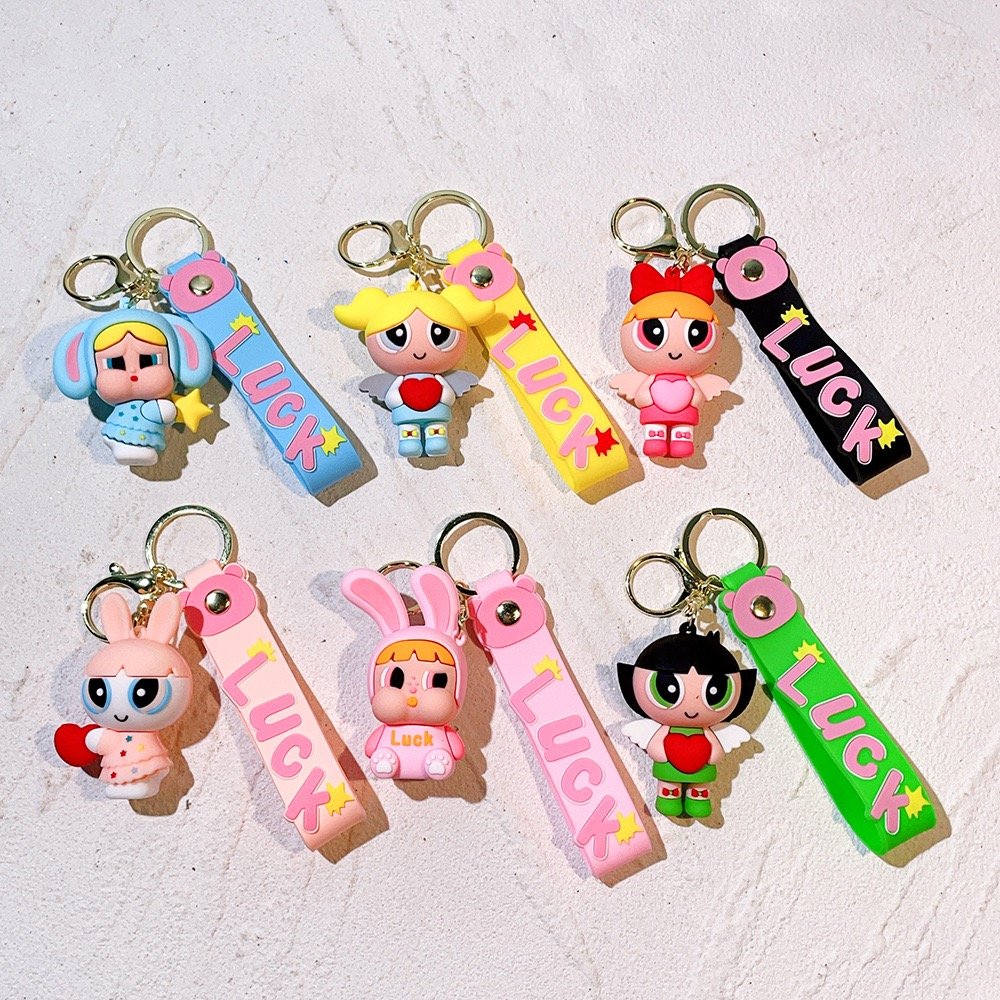 3D PVC Anime keychain Kawaii cartoon rubber Lilo Stitch Ilaveros Pink Angel Key Chain silicon car Bag Pendant Keyring Key Chain