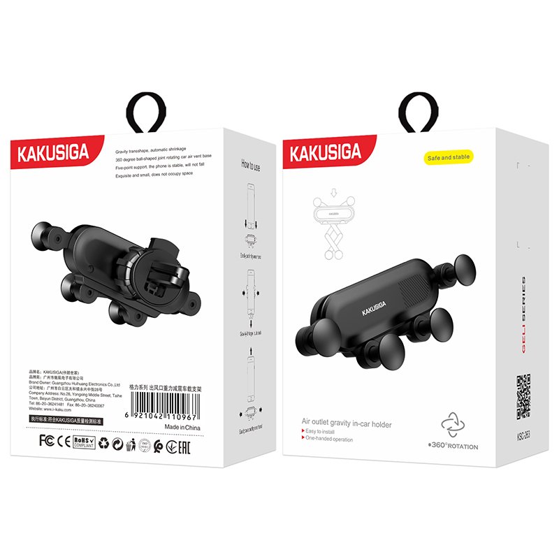 KAKUSIGA KSC-263 GELI air outlet gravity car holder Car Phone Holders Factory Price High Quality