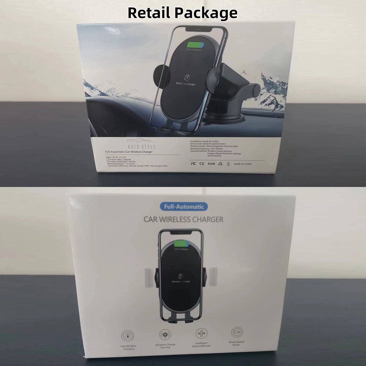 Wireless Car Charger 15W Fast Auto Clamping Car Charger Phone Holder fit for iPhone 15 14 13 12 11 Pro Max Samsung S23 S22 S21