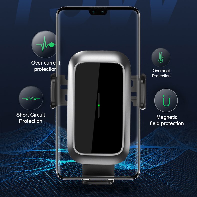 New Arrival Auto Clamping Car Charger Wireless Phone Holder for iPhone 12 15W Wireless Car Holder Charger