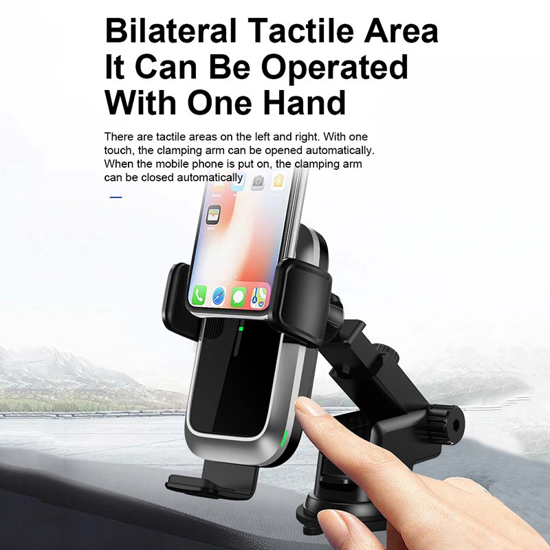 New Arrival Auto Clamping Car Charger Wireless Phone Holder for iPhone 12 15W Wireless Car Holder Charger