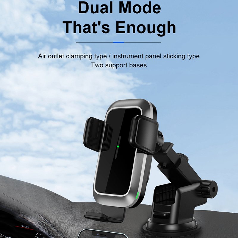 New Arrival Auto Clamping Car Charger Wireless Phone Holder for iPhone 12 15W Wireless Car Holder Charger