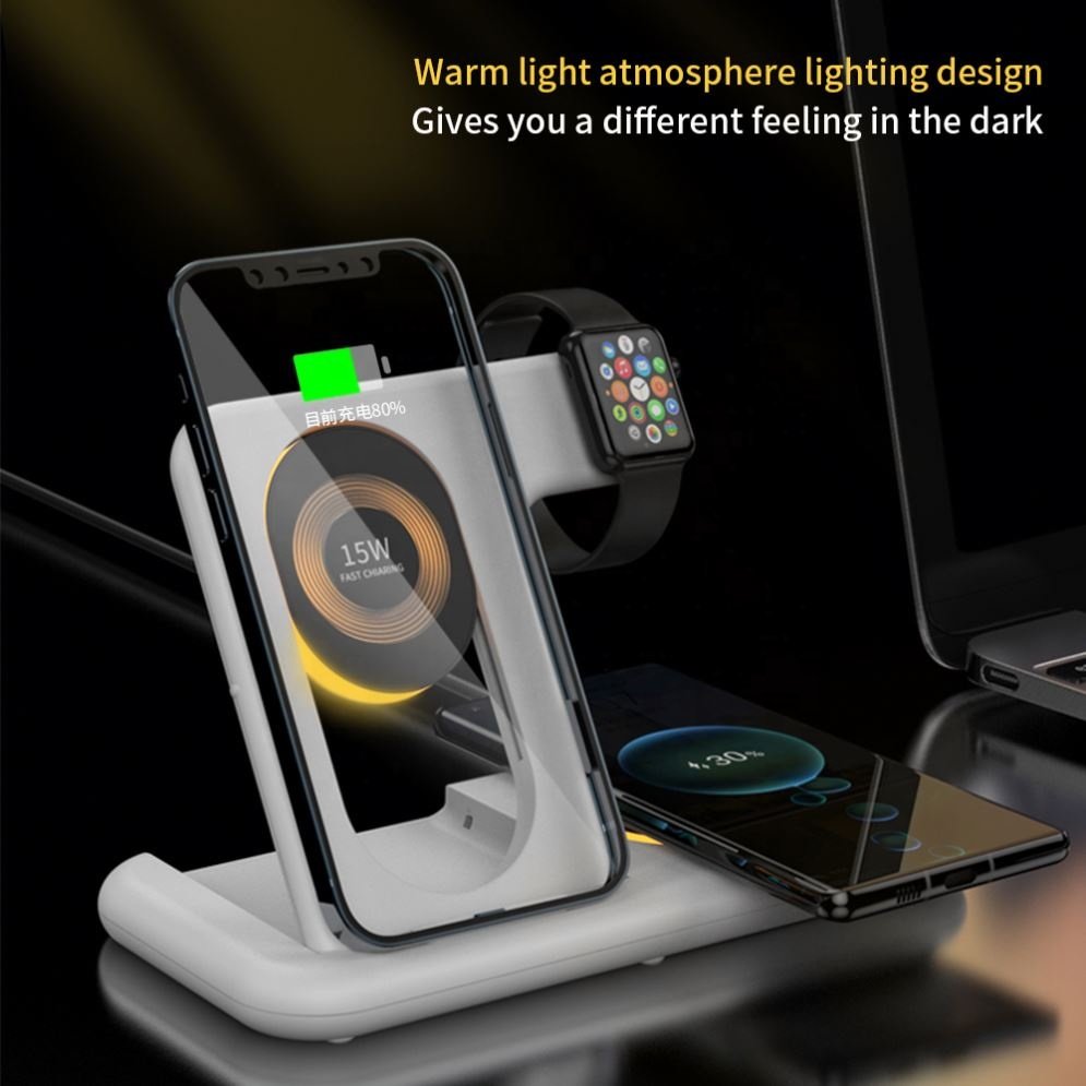 Fashion Embedded Holder Smart Phone Sublimation Watch Foldable Wireless Charger