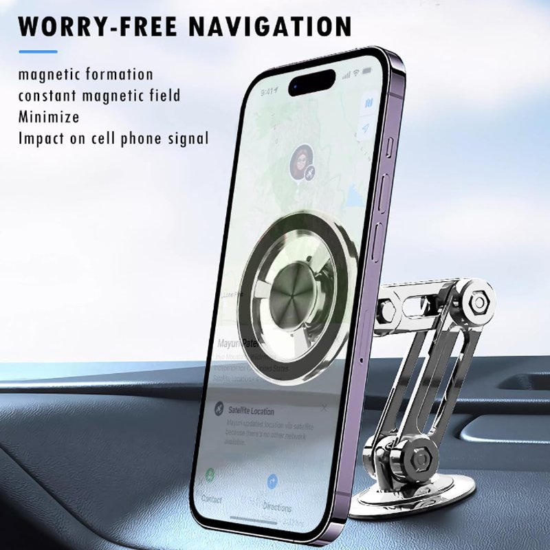 Universal 360° PRO magnetic car phone holder alloy folding adjustable holder with metal ring suitable for all smartphones