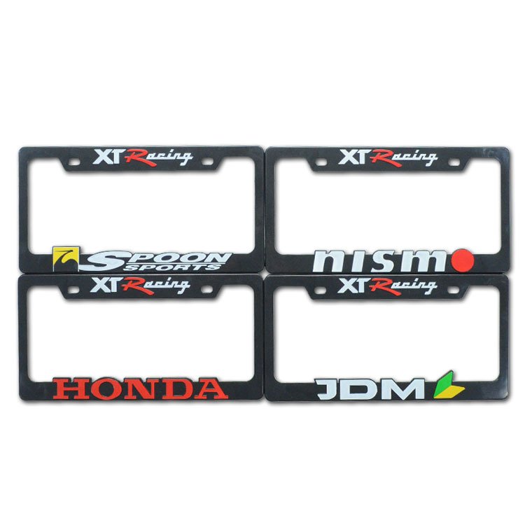 OEM Custom 3D logo Printed debossed USA car standard size Plastic license plate frame