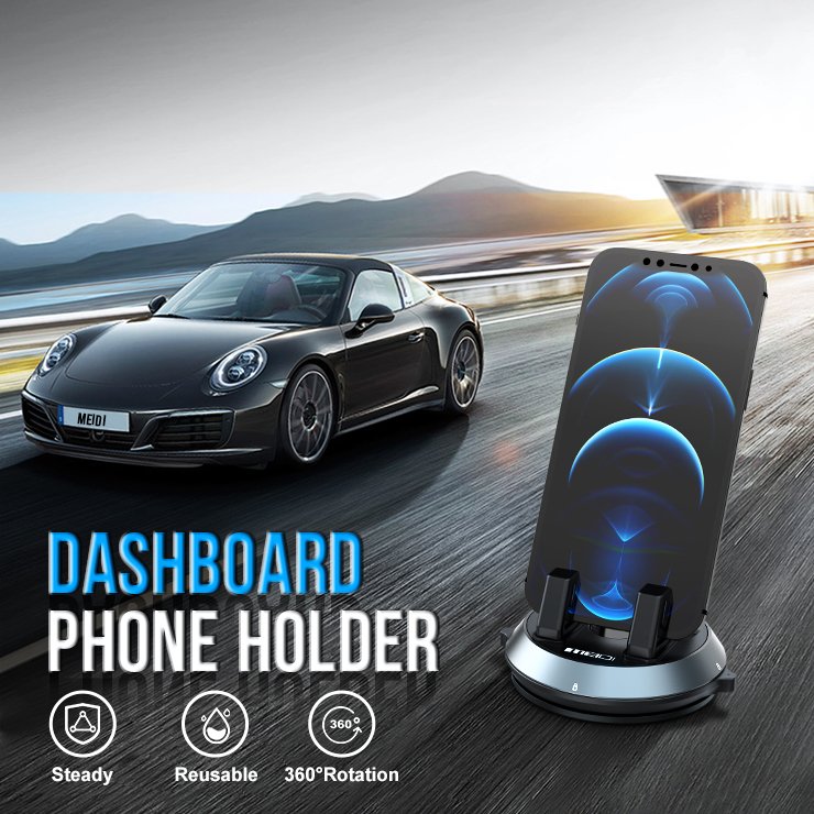 New Updating Multi Color Patented Structure Suction Cup 360 Degree Angle Adjustment Dash Car Mount Waterproof Phone Holder