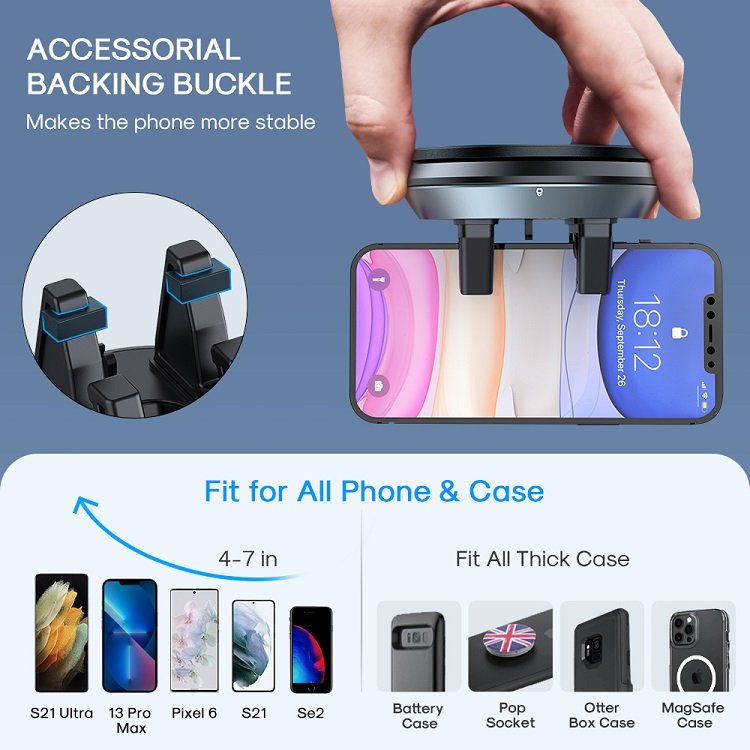 New Updating Multi Color Patented Structure Suction Cup 360 Degree Angle Adjustment Dash Car Mount Waterproof Phone Holder