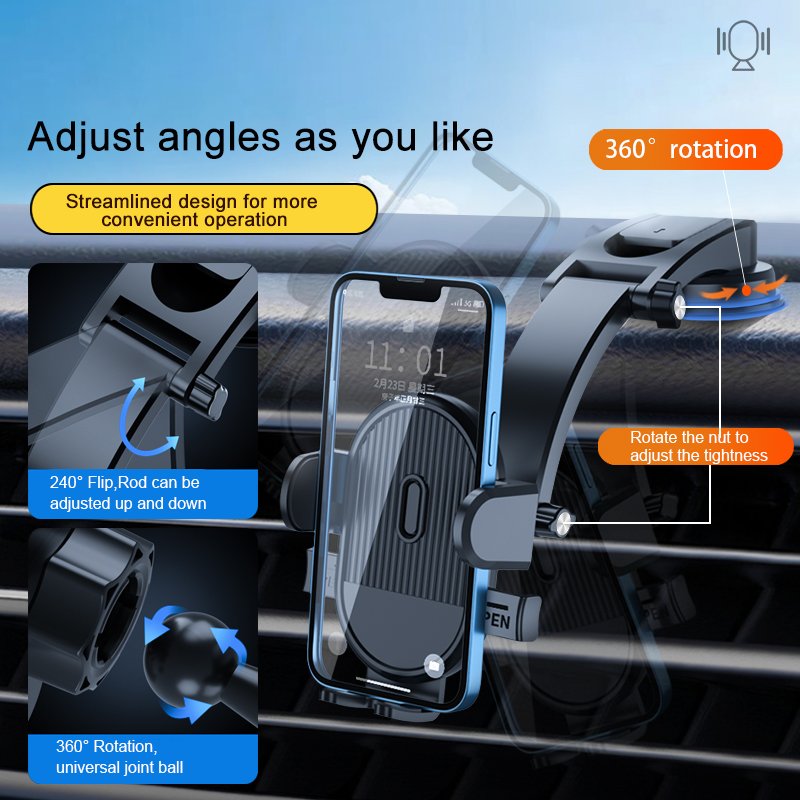 Hot sale 2023 Strong Suction Cup Universal Car Phone Holder Gravity Teliscopic long arm Mount for Dashboard Windshield Airvent